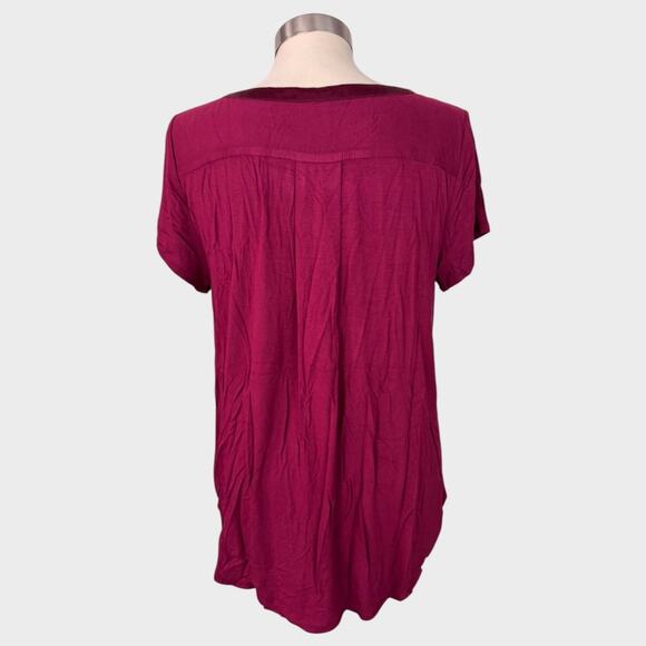 Alfani Large NEW NWT Malbec Purple Red Short Sleeve Top TShirt - Picture 5 of 9